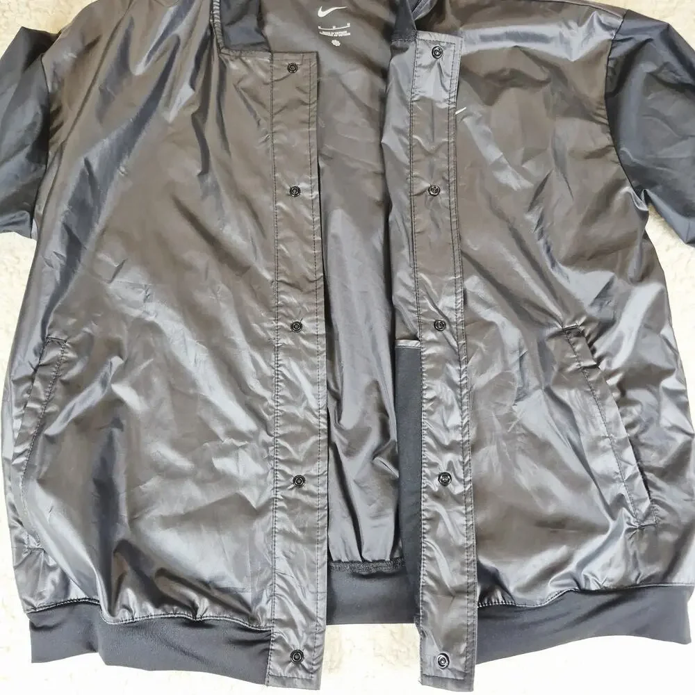 Nike Running Women’s Bomber Jacket Black Reflective Logo Lightweight Zip Size M
